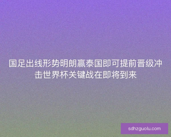 国足出线形势明朗赢泰国即可提前晋级冲击世界杯关键战在即将到来 国足出线形势明朗赢泰国即可提前晋级冲击世界杯关键战在即将到来