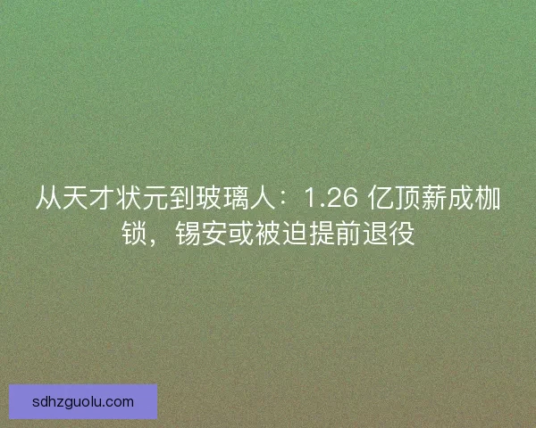 从天才状元到玻璃人：1.26 亿顶薪成枷锁，锡安或被迫提前退役