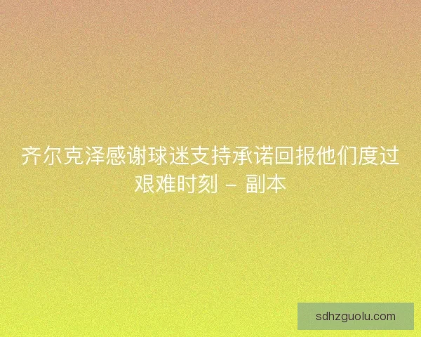 齐尔克泽感谢球迷支持承诺回报他们度过艰难时刻 - 副本