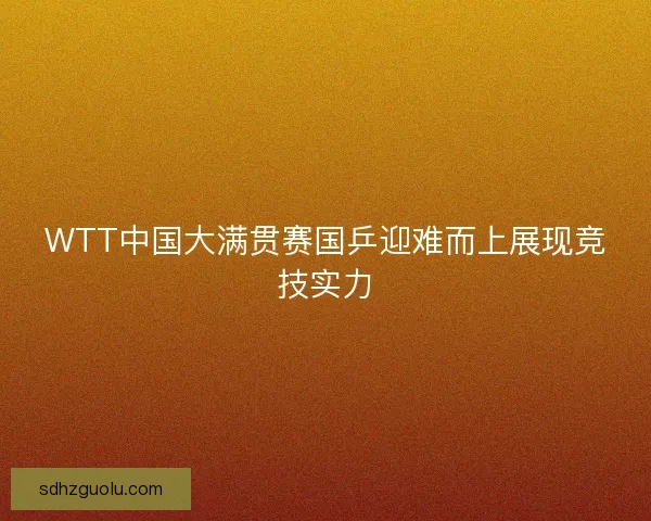 WTT中国大满贯赛国乒迎难而上展现竞技实力 WTT中国大满贯赛国乒迎难而上展现竞技实力