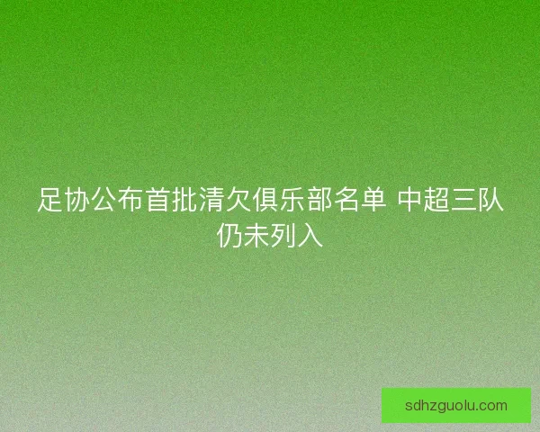 足协公布首批清欠俱乐部名单 中超三队仍未列入